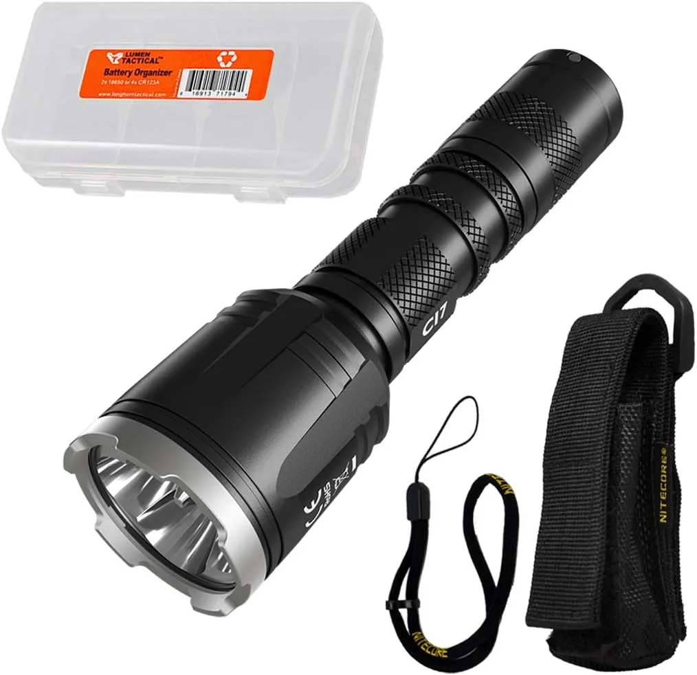 Nitecore CI7 2500 Lumen Tactical Flashlight with 7000mw 940nm Long Range Infrared IR Illuminator and LumenTac Battery Organizer
