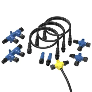 NMEA 2000 Starter Kit Compatible with Garmin Lowrance HDS Simrad NMEA (N2K) Network, Marine Grade NMEA 2000 Cable Tees Terminators Kits for Boat Navigation System Connectors