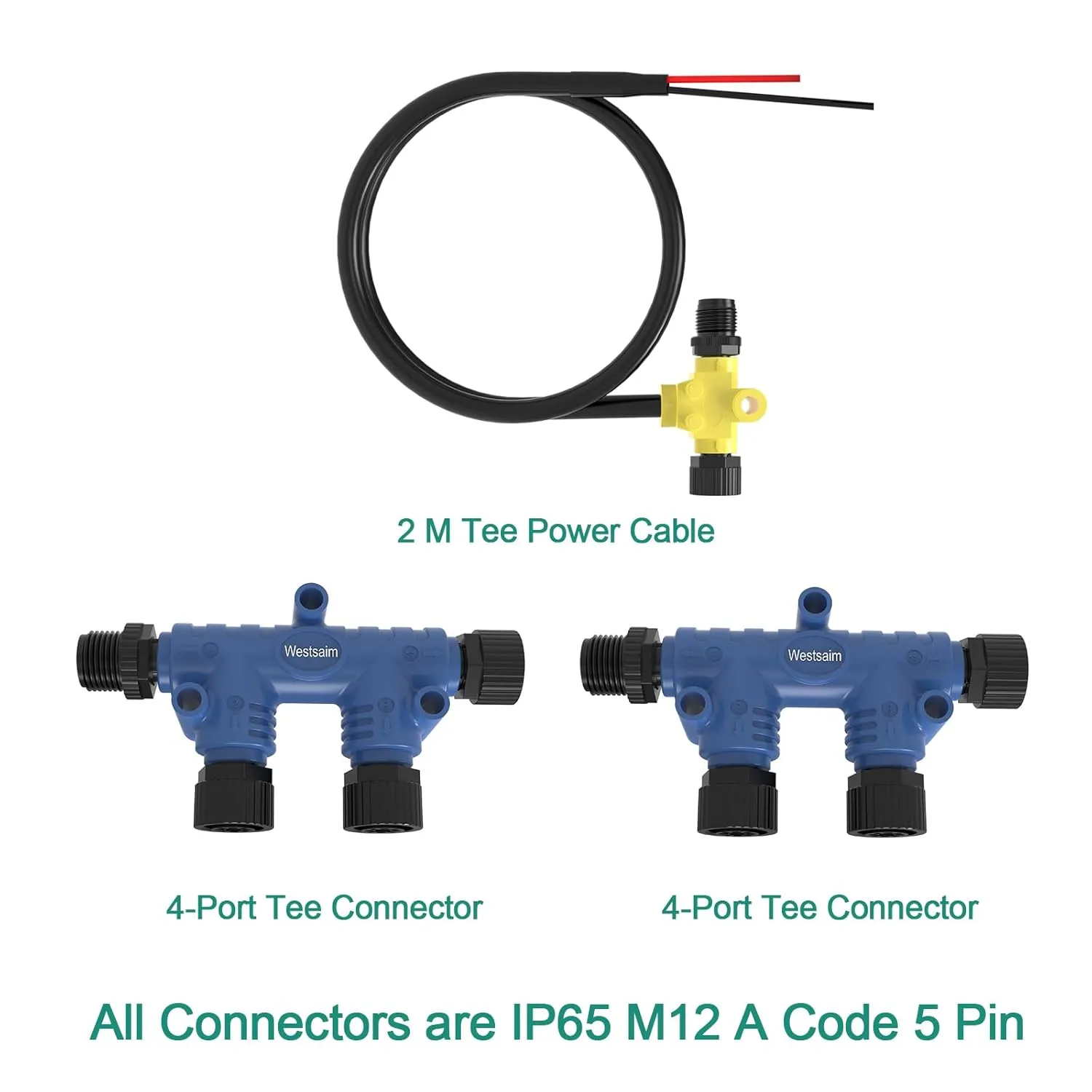 NMEA 2000 Starter Kit Compatible with Garmin Lowrance HDS Simrad NMEA (N2K) Network, Marine Grade NMEA 2000 Cable Tees Terminators Kits for Boat Navigation System Connectors
