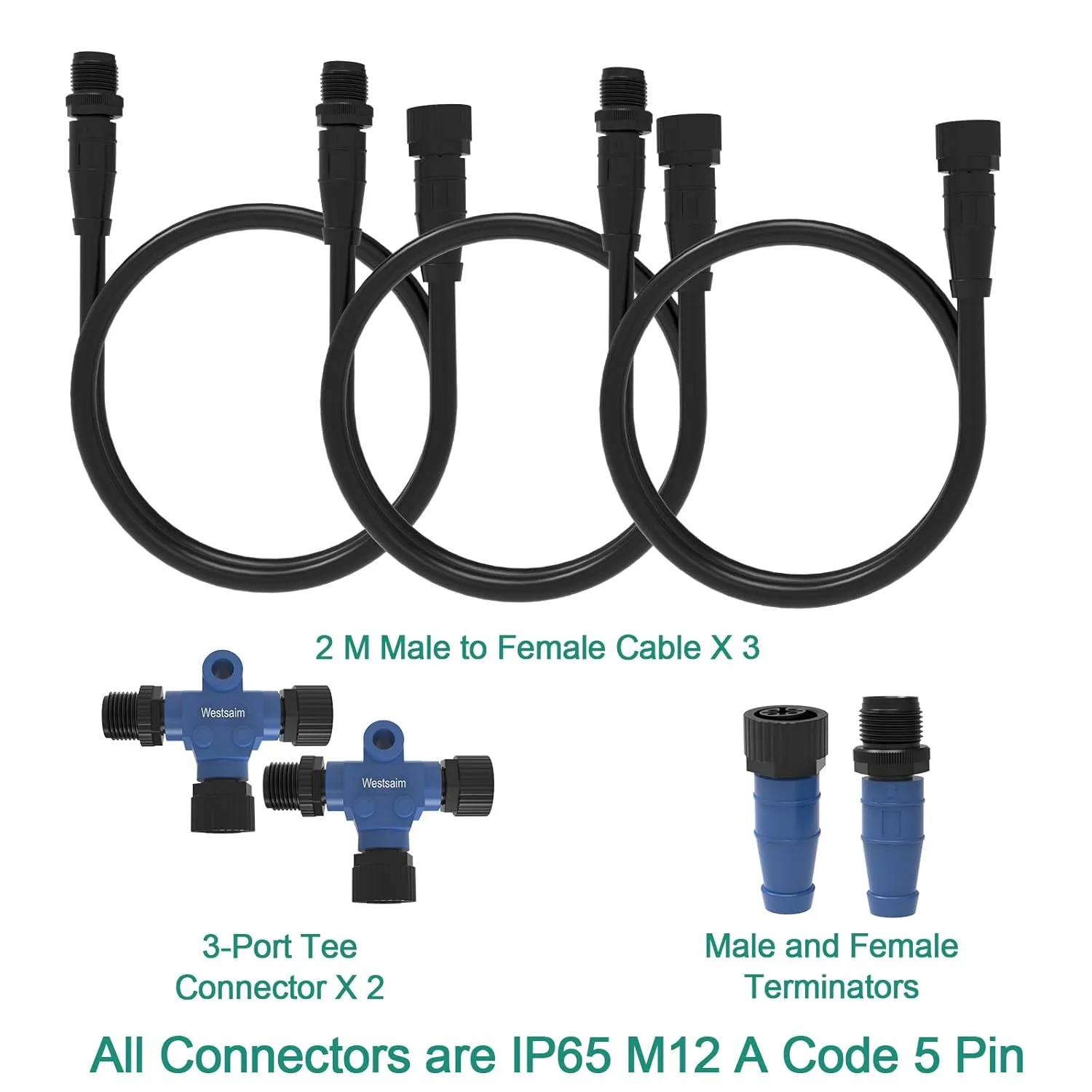 NMEA 2000 Starter Kit Compatible with Garmin Lowrance HDS Simrad NMEA (N2K) Network, Marine Grade NMEA 2000 Cable Tees Terminators Kits for Boat Navigation System Connectors