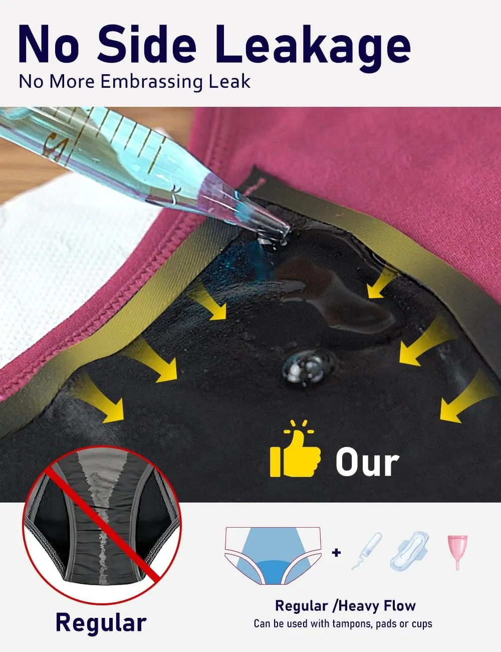 No-side-leaks Leakproof 2.0 Heavy Flow Period Underwear for Women