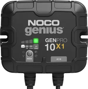 NOCO Genius GENPRO10X1: 1-Bank, 10A Onboard Battery Charger - 10A Per Bank, 12V Waterproof Marine Charger with Overcharge Protection & Temperature Compensation – for Lead-Acid & Lithium Batteries