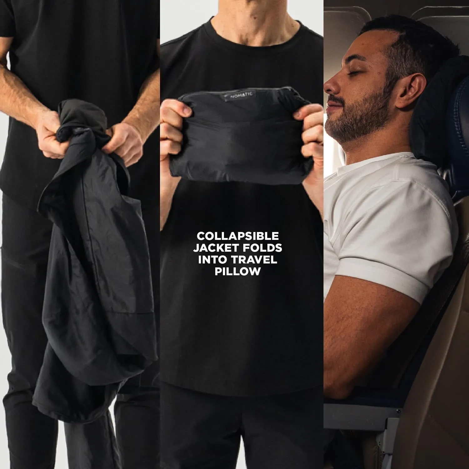 NOMATIC Outset Jacket: Mens Lightweight Travel Jacket, Water & Stain Resistant, Collapsible Jacket Folds into a Travel Pillow