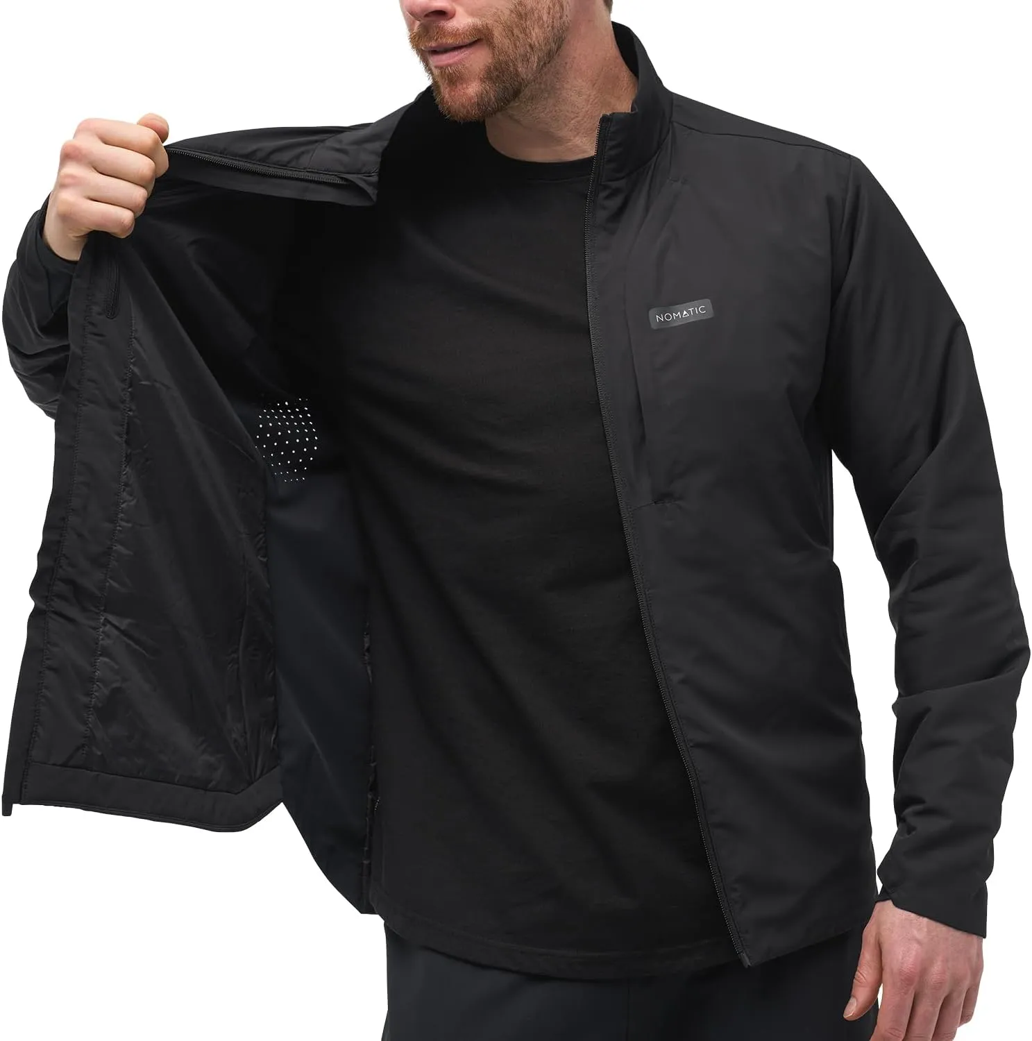 NOMATIC Outset Jacket: Mens Lightweight Travel Jacket, Water & Stain Resistant, Collapsible Jacket Folds into a Travel Pillow