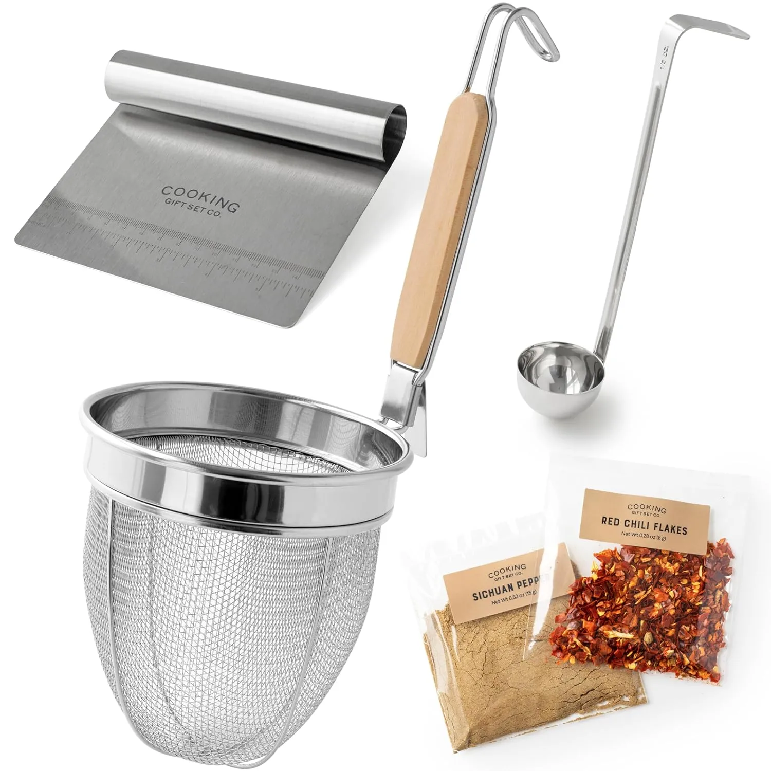 Noodle Basket Set – Stainless Steel Fine Mesh Strainer with Handle, Pasta Tool for Boiling, Asian Cooking Utensils – Ramen, Dumpling, and Hot Pot Ready