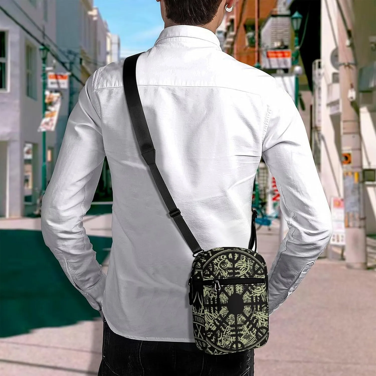 Nordic Rune Compass Crossbody Bag Small Shoulder Bag Waterproof, Lightweight And Convenient