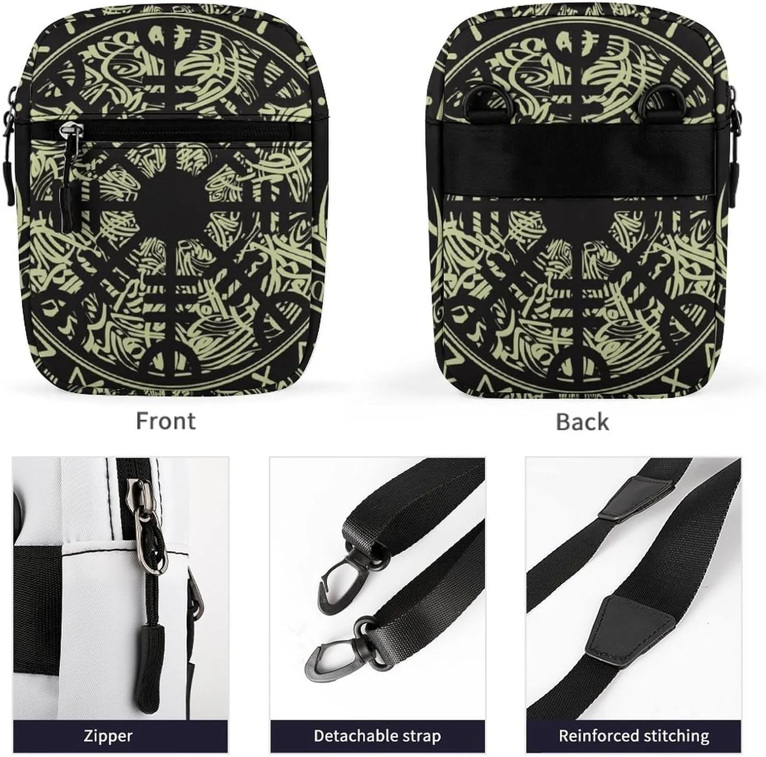 Nordic Rune Compass Crossbody Bag Small Shoulder Bag Waterproof, Lightweight And Convenient