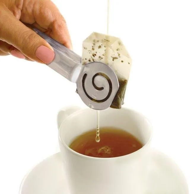 Norpro Decorative Swirl Stainless Steel Tea Bag Squeezer Tongs