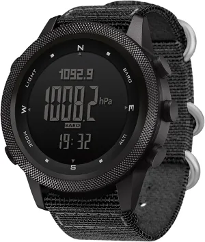 NORTH EDGE Tactical Military Watch - Digital Outdoor Sports Watch for Men, Pedometer, Compass, Calories, Durable Nylon Band, Model: Apache-46