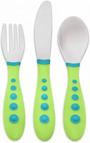 NUK First Essentials Kiddy Cutlery in Assorted Colors, Colors may vary (Pack of 3)