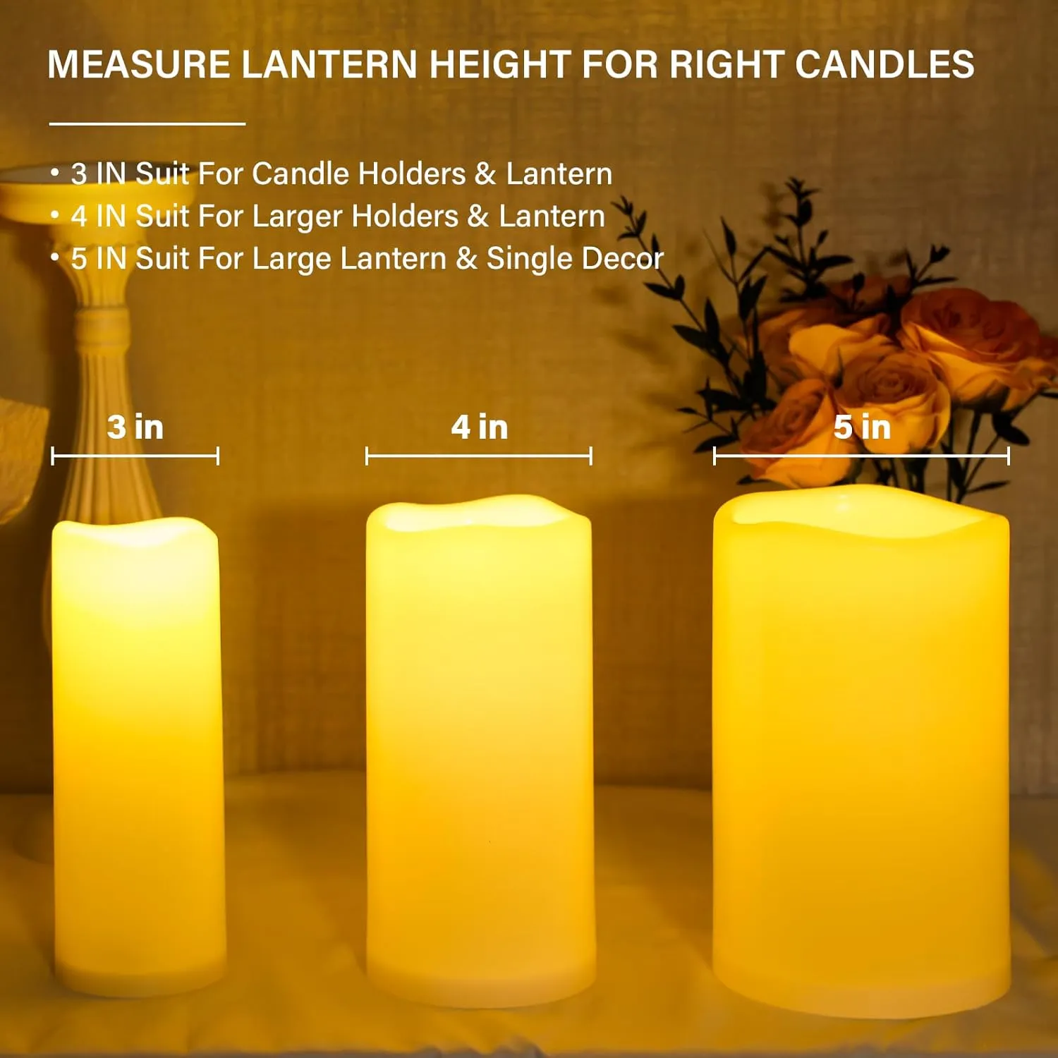 NURADA Large Outdoor Flameless Candles 12" x 5" - Waterproof LED Pillar Flickering Candle Battery Operated with Timer Remote Control for Patio Porch Lanterns Decor - Long Lasting Set of 2