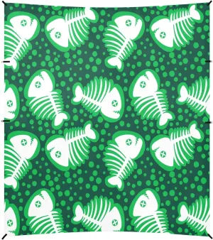 Ocean Seamless Fishbone Green Beach Tent Camping Sun Shelters Portable Outdoor Canopy Sun Shade for Camping Trips Fishing Backyard Fun or Picnics Easy Setup with Carrying Bag