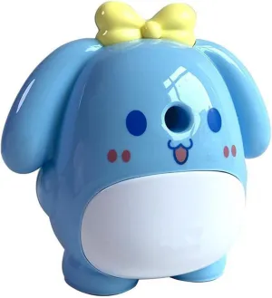 Office Personal Pencil Sharpener - Blue Puppy Shape, Manual, Heavy-Duty Helical Blade for Fast Sharpening, Portable for Office and Home