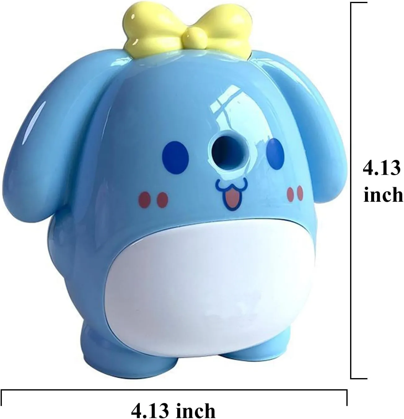 Office Personal Pencil Sharpener - Blue Puppy Shape, Manual, Heavy-Duty Helical Blade for Fast Sharpening, Portable for Office and Home