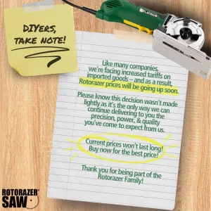 Official ROTORAZER Compact Circular Saw Set for DIY Projects - Cut Drywall, Tile, Grout, Metal, Pipes, PVC, Plastic, Copper, and Carpet w/Blades, Dust Collector & Case - AS SEEN ON TV (Green)
