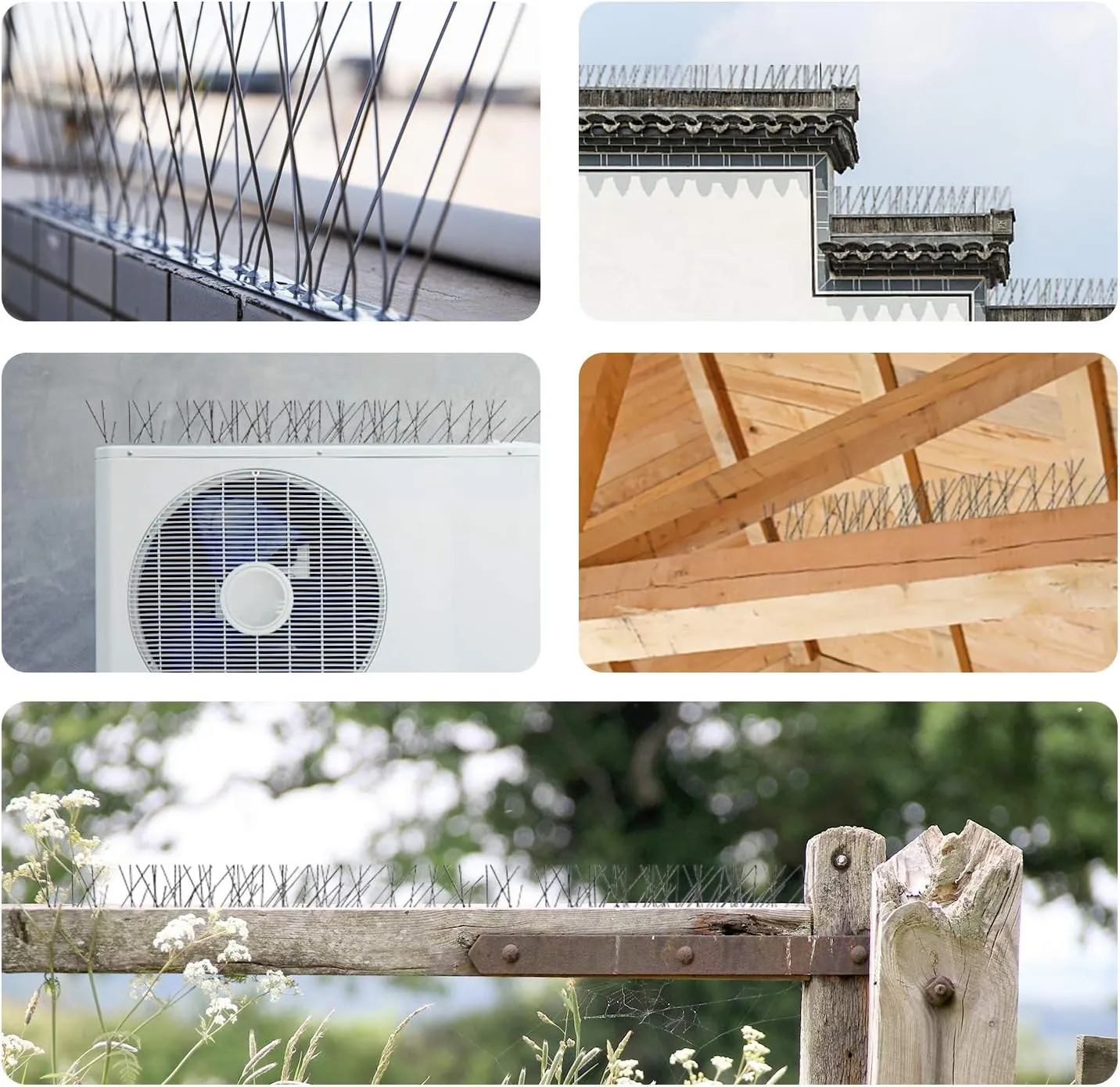 OFFO Bird Spikes with Stainless Steel Base, Durable Bird Spikes Arrow Pigeon Spikes Fence Kit for Keeping Small Bird, Crows and Woodpeckers Away, Covers 10.2 Feet(3.1m)