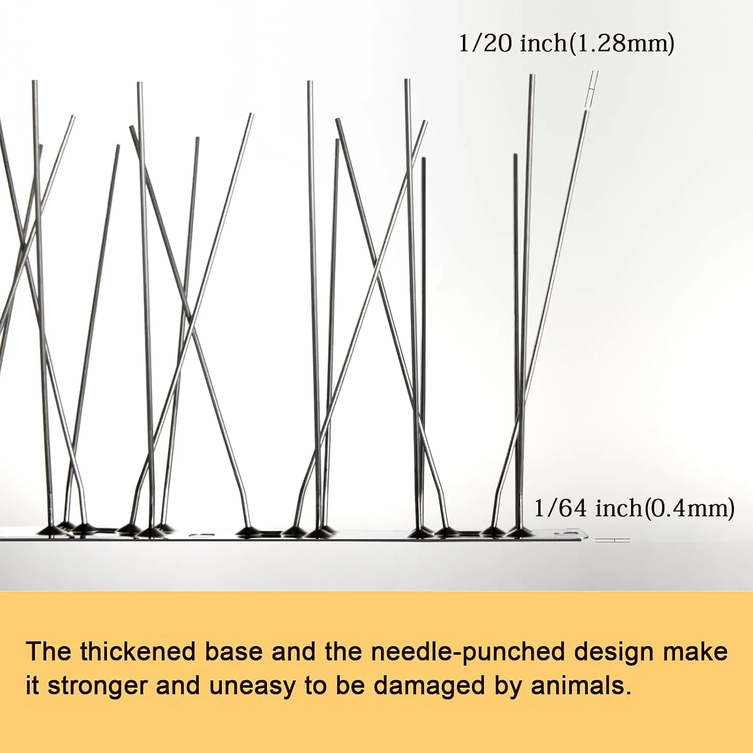 OFFO Bird Spikes with Stainless Steel Base, Durable Bird Spikes Arrow Pigeon Spikes Fence Kit for Keeping Small Bird, Crows and Woodpeckers Away, Covers 10.2 Feet(3.1m)