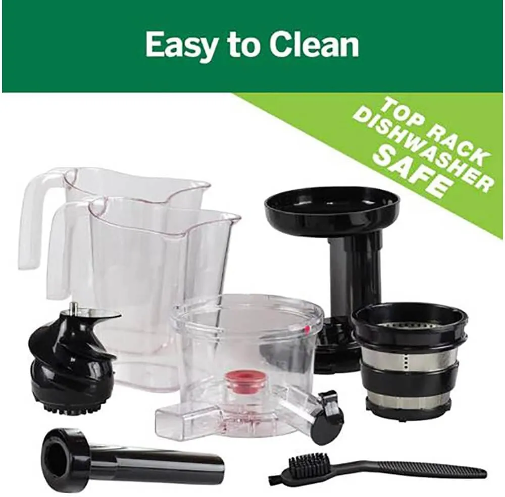 Omega Juicer Cold Press 365 Vertical 65 RPM Slow Masticating Compact Extractor for Fruits and Vegetables with 3 Stage Auger & BPA-Free Container, 150-Watts, Silver