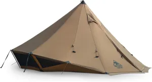 OneTigris Gastropod 2-6 Person Hot Tent with Stove Jack, Enhanced 3D Ventilation System, 3000mm Waterproof Rating, Includes Tent Poles, Stove Jack for Burning Stoves