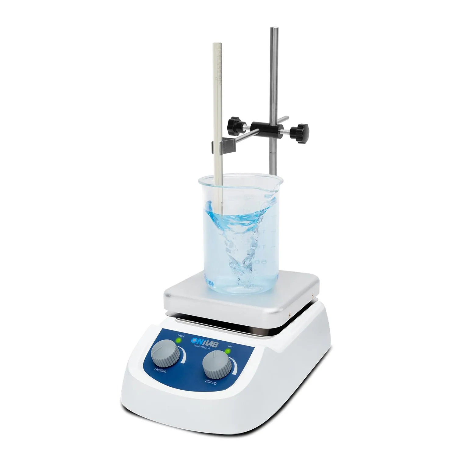 ONiLAB Magnetic Stirrer Hot Plate Max 380℃, Magnetic Hotplate Stirrer with Max Speed 2000RPM, 5L Stirring Capacity, Stirring Bar & Support Stand Included,Not Suitable for Accuracy Temp Control