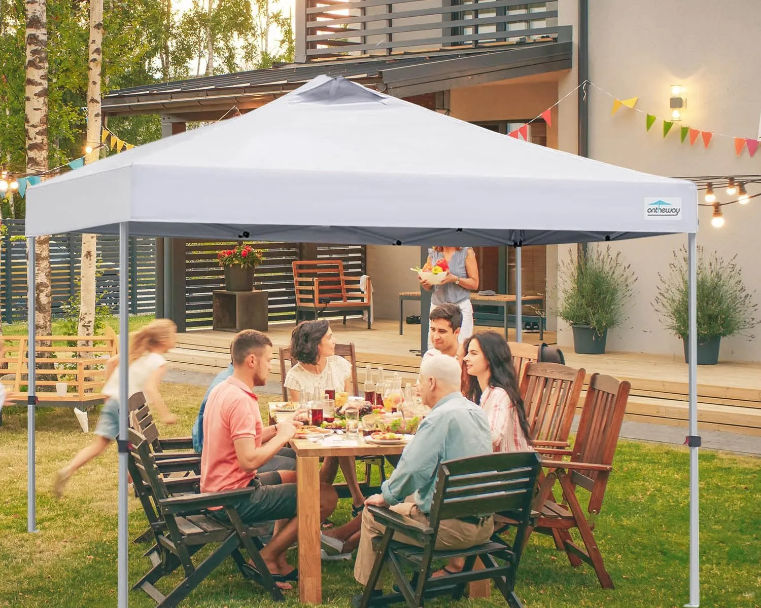 Ontheway 10x10 Replacement Canopy Top Cover, Pop Up Canopy Tent with Air Vent (White)