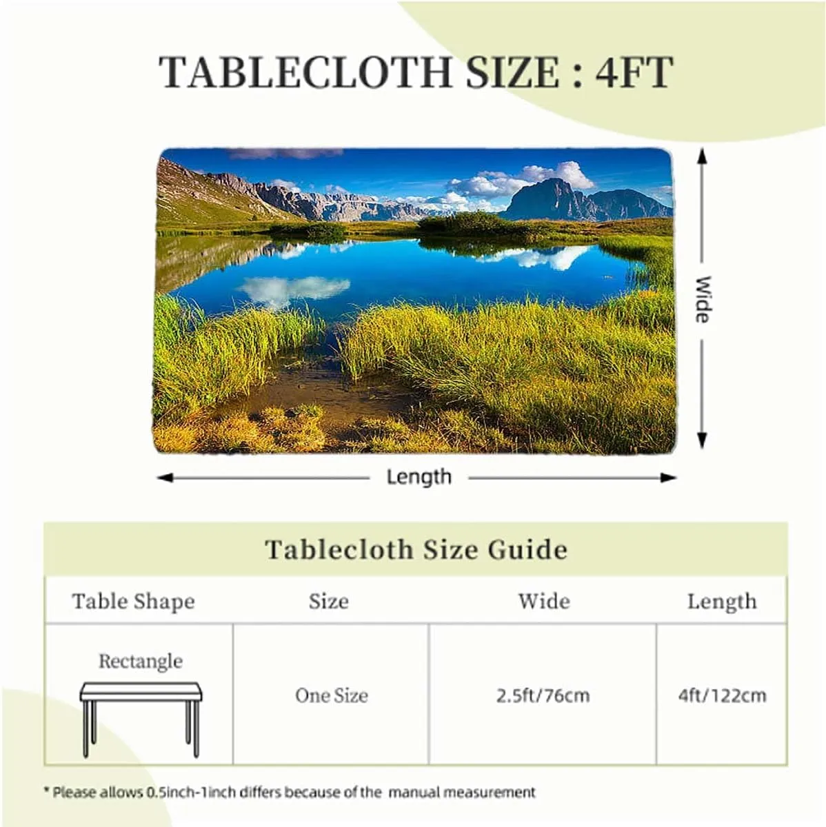 OOzie Blue Green Fitted Table Cover for Square Tables A Peaking Through The of The Morning Sunrise Tablecloth Great for Indoor and Outdoor Dining and Playing Cards Forest Fits up 4 Foot Tables