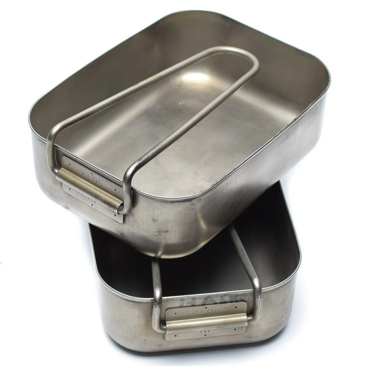 Original Dutch Military stainless steel 2pcs mess tins mess kit Cooker Military Bushcraft