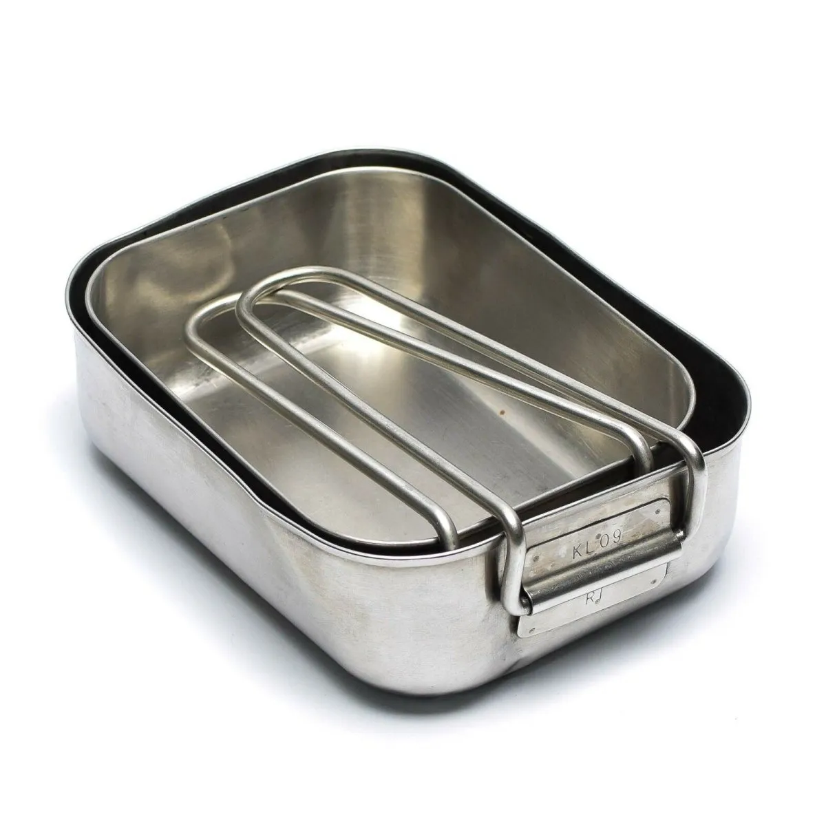 Original Dutch Military stainless steel 2pcs mess tins mess kit Cooker Military Bushcraft