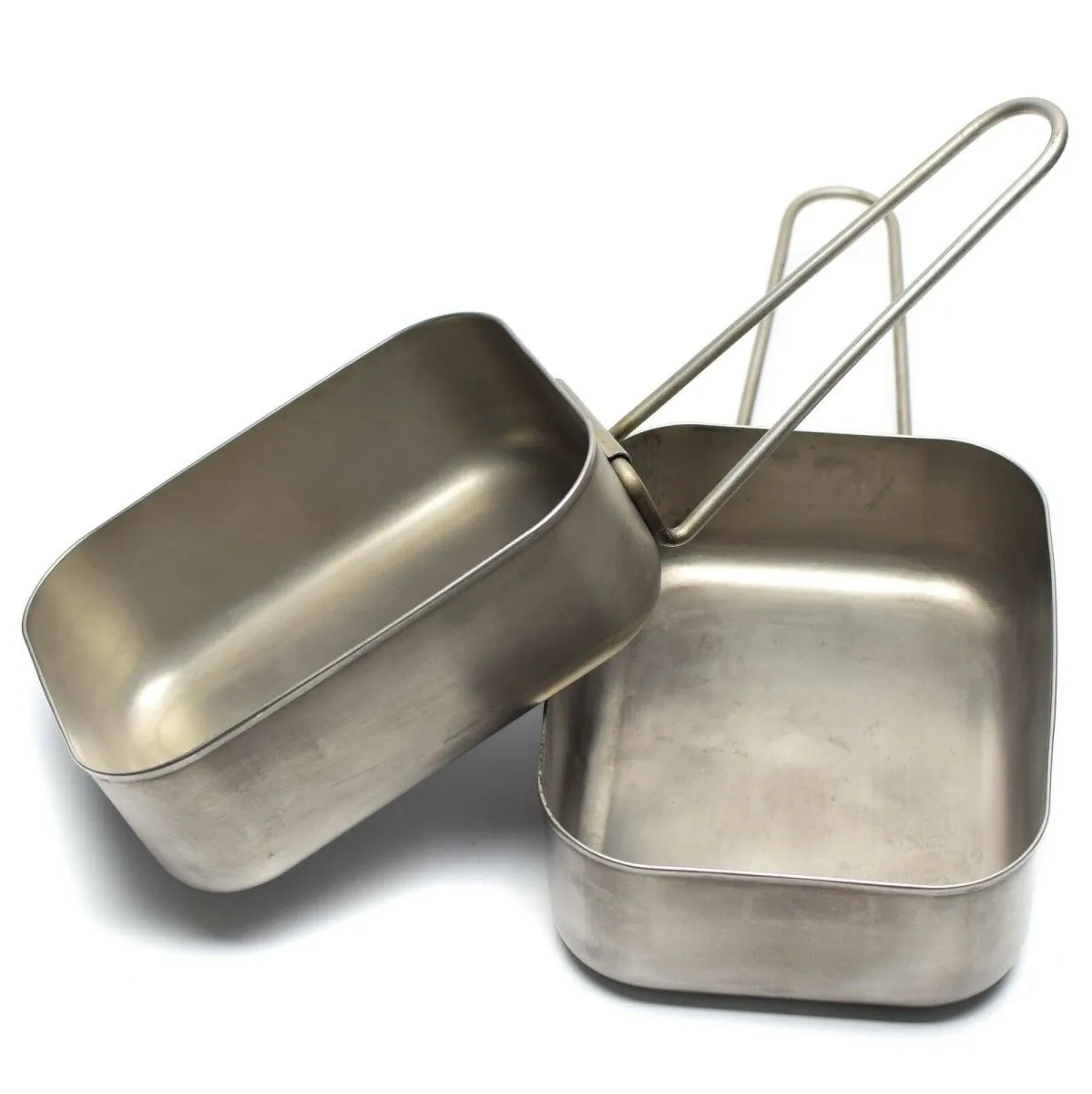 Original Dutch Military stainless steel 2pcs mess tins mess kit Cooker Military Bushcraft