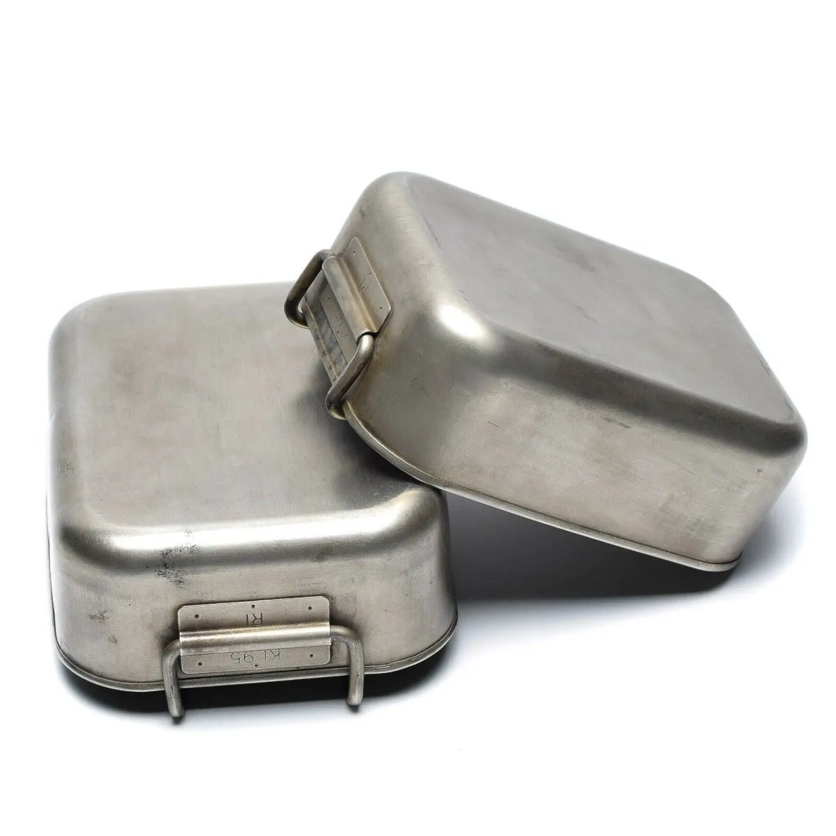 Original Dutch Military stainless steel 2pcs mess tins mess kit Cooker Military Bushcraft