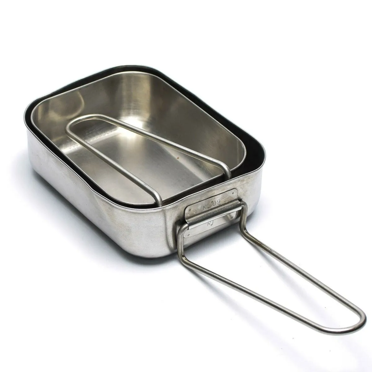 Original Dutch Military stainless steel 2pcs mess tins mess kit Cooker Military Bushcraft