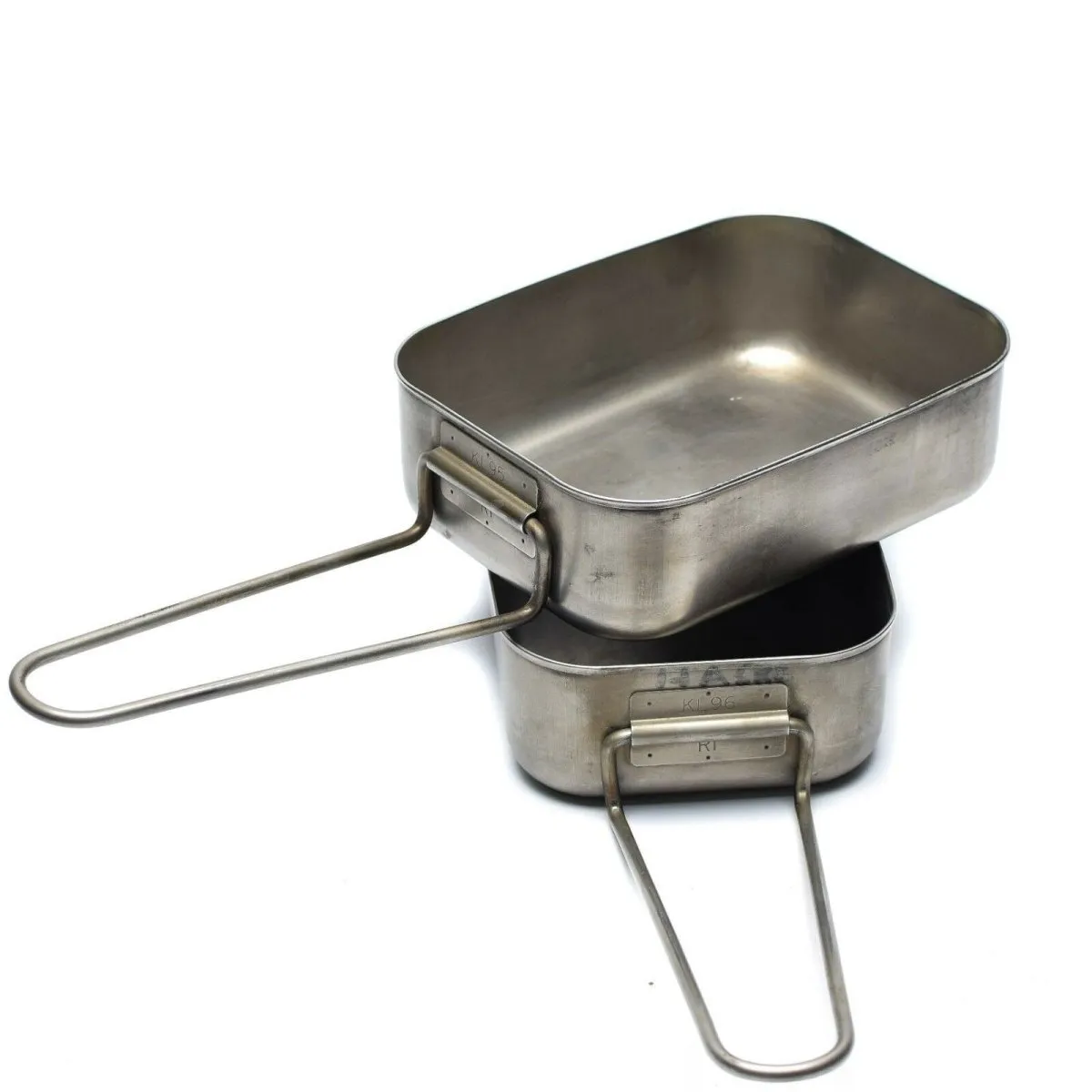 Original Dutch Military stainless steel 2pcs mess tins mess kit Cooker Military Bushcraft