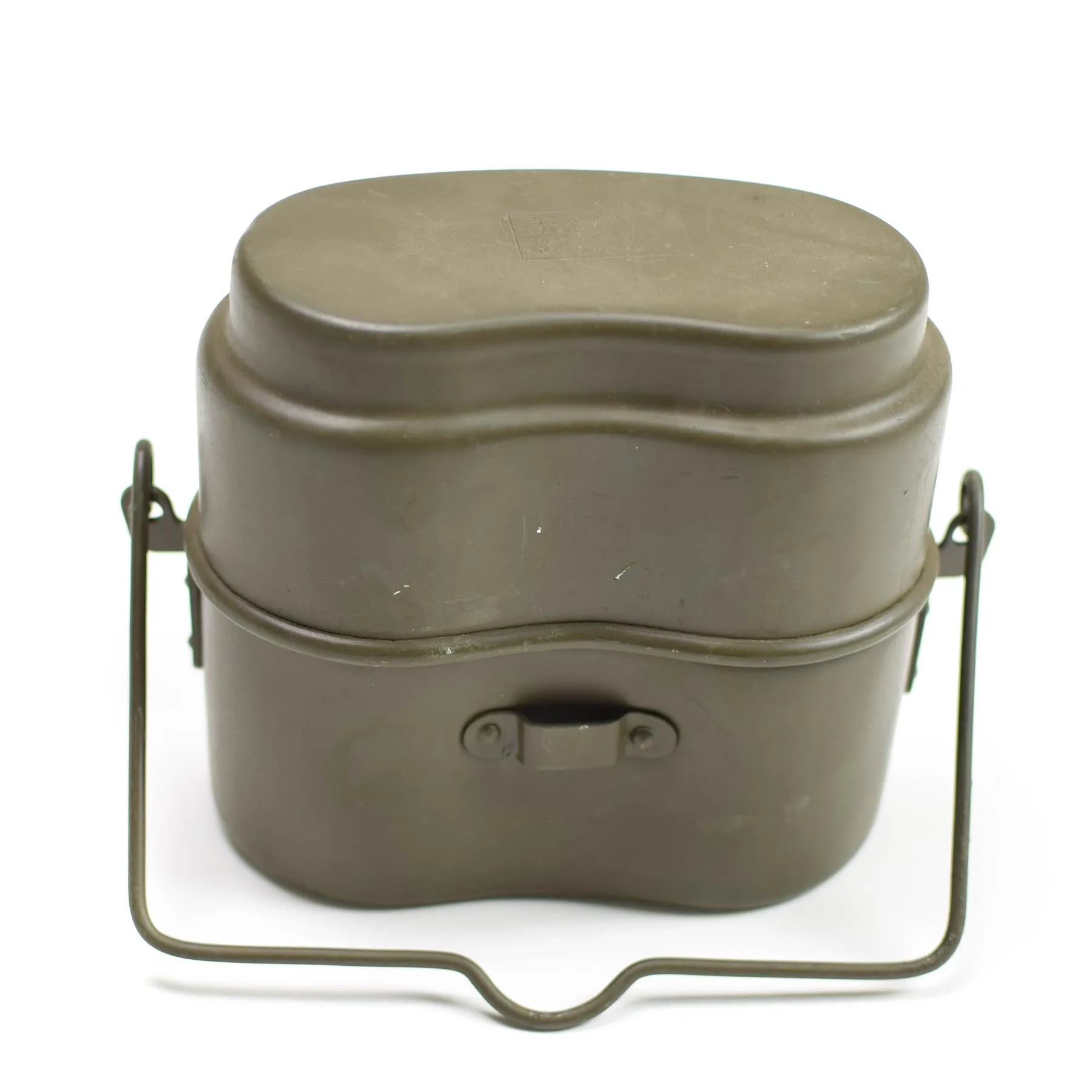 Original Polish Army mess kit Aluminum military bowler pot vintage camping Olive