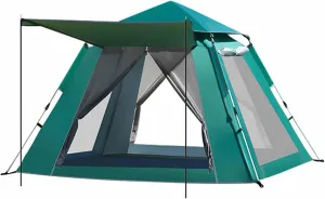 Outdoor Family Tent, Tent with top Rain fly, Foldable Portable Camping Tent, Pop-up Ventilated Backpacking Tent Suitable for Camping, Park, Picnic, Travel ( Color : Green , Size : 84.6x84.6x55.9in/215
