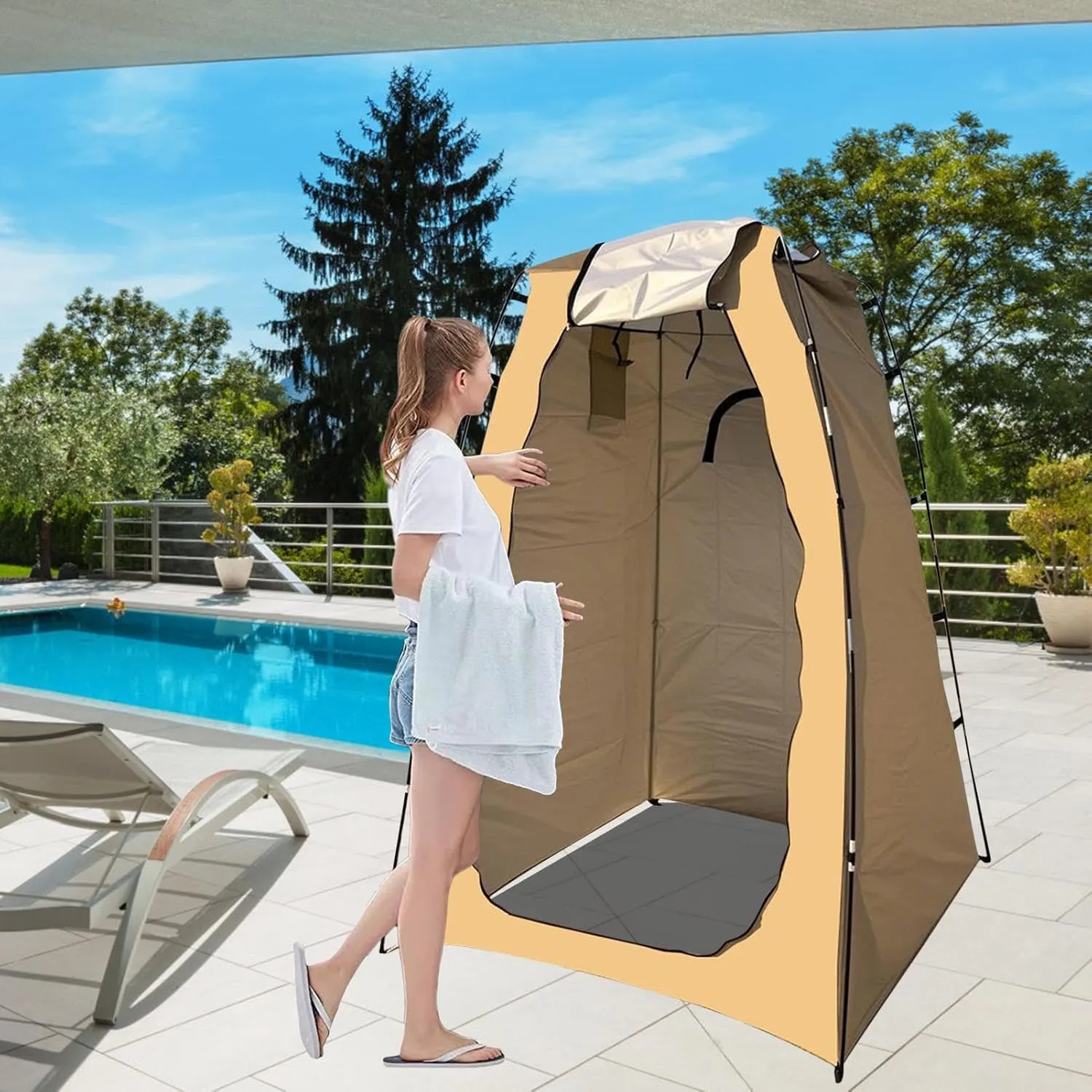Outdoor Shower Tent | Dressing Toilet Shelter for Beach - 4-in-1 Multifunctional Portable Shower Tent Privacy Closure for Beach RV Backyard