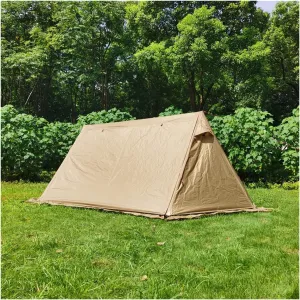 Outdoor Tent 2 Person Camping Tent Shelter Awning Oudoor Rainfly Tarp Tent Survival Bungalow Tent Outdoor Camping Equipment (Color : Green Flysheet) (Color : Brown Flysheet)