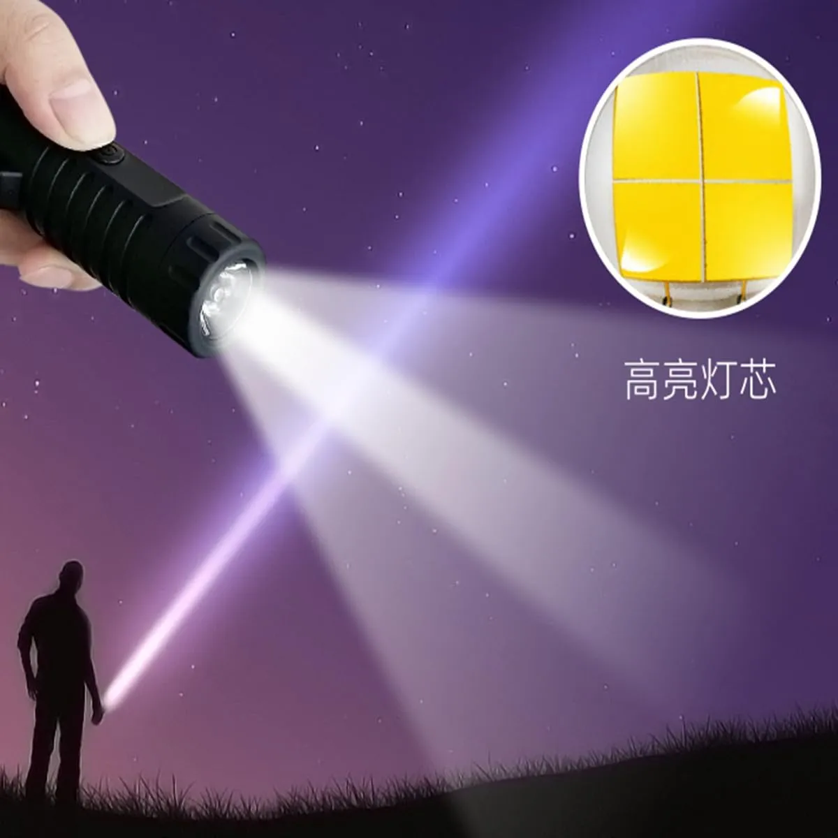 Outdoor Waterproof Arc Lighter Telescopic Double Arc Plasma Lighter with LED Bright Flashlight USB Rechargeable Flameless Lighter Windproof Lighter for Camping Hiking (Orange)