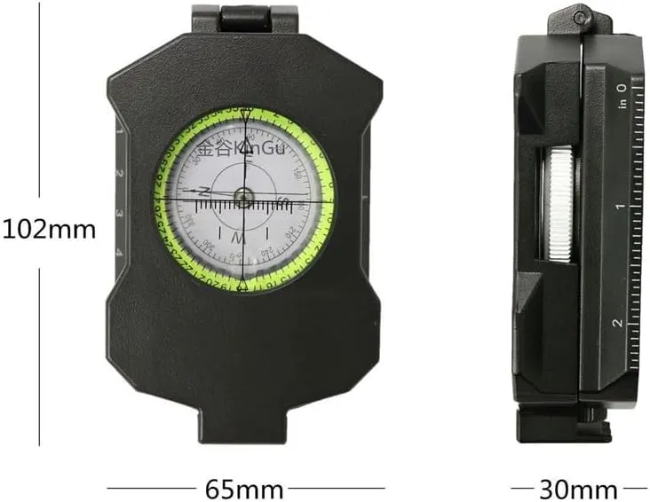 Outdoor Zinc Alloy American Compass Luminous Metal Multifunctional Strip Slope Measurement Compass