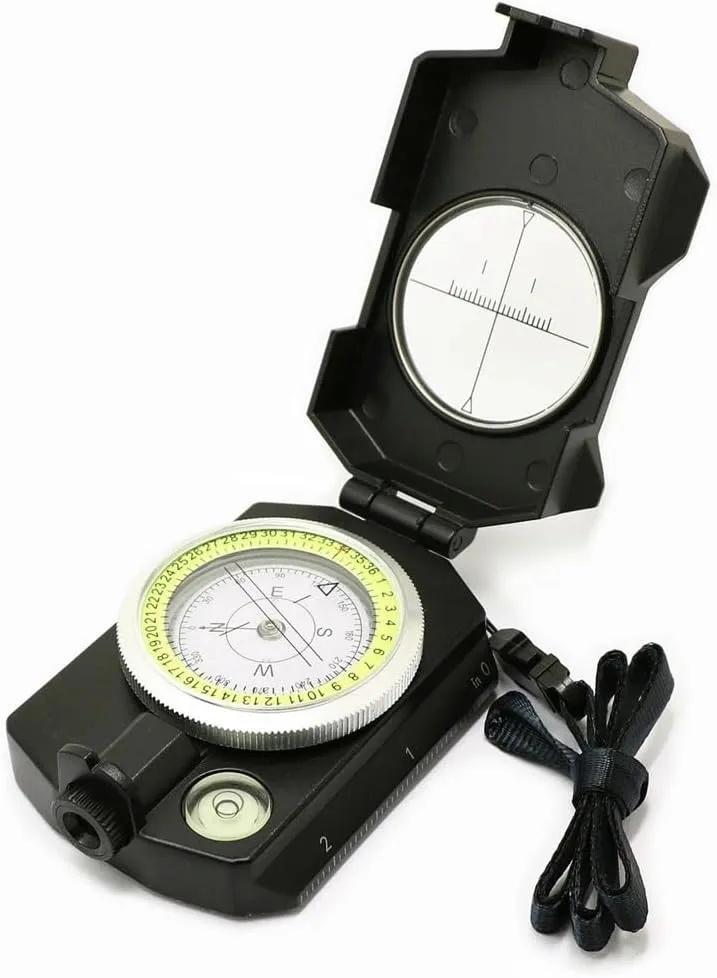 Outdoor Zinc Alloy American Compass Luminous Metal Multifunctional Strip Slope Measurement Compass