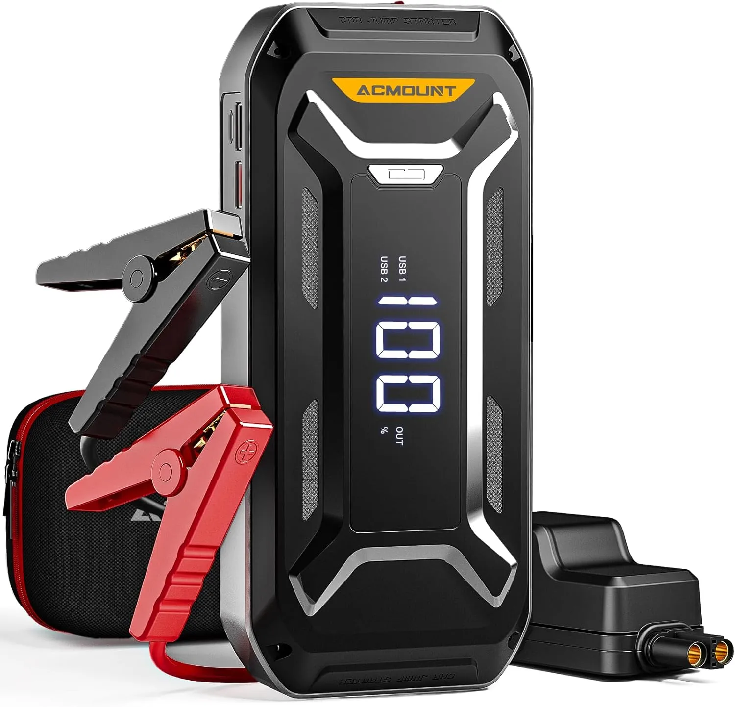 P120 Car Jump Starter, 6000A Peak Car Battery Jump Starter (All Gas/10.0L Diesel Engine), 12V Portable Car Jump Starter Battery Pack with 3” LCD Display, USB Quick Charge and LED Light
