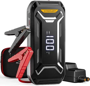 P120 Car Jump Starter, 6000A Peak Car Battery Jump Starter (All Gas/10.0L Diesel Engine), 12V Portable Car Jump Starter Battery Pack with 3” LCD Display, USB Quick Charge and LED Light