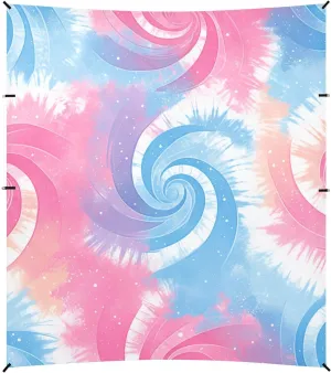 Palevioletred Tie-dye Background Vibrant Colors and Swirling Stable Beach Tent UPF50  Lightweight Large Sun Shade with Sturdy Poles, Sandbags and Shovel for Backyard, Grassland, Park