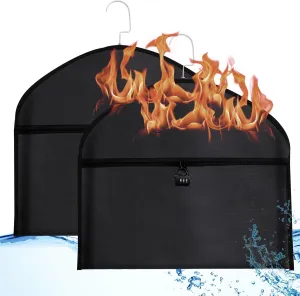 Pangda 2 Pack Hanger Safe Storage Fireproof Waterproof, 19 x 16.5 Inches Diversion Safe and Containers with Lock Jewelry Secret Compartment Bag for Traveling or Home(Black)