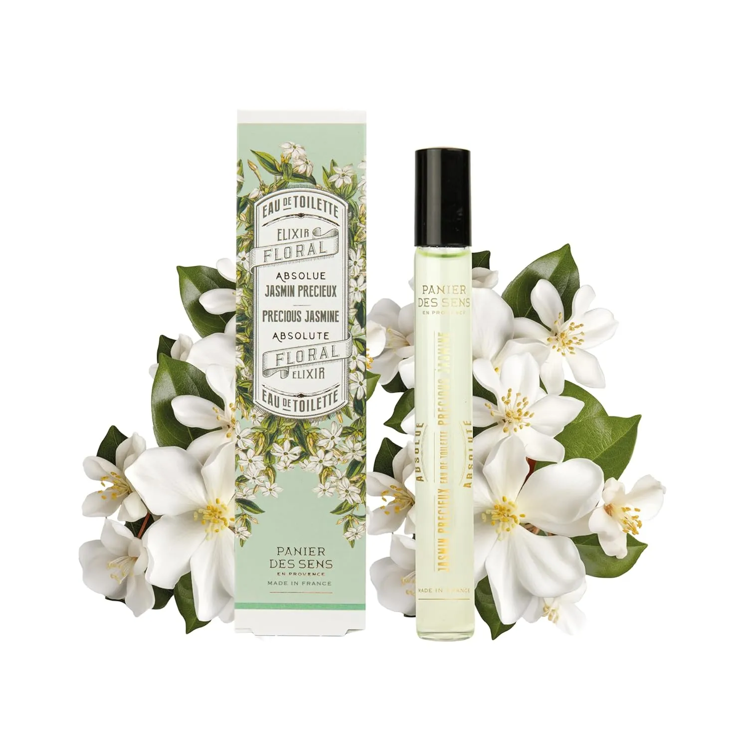 Panier des Sens - Jasmine Roll-on Eau de Toilette 0.3 Floz – Floral & Intense Fragrance - Mini Perfume for Women - Parfum Crafted in Grasse, France - Daily Use - Light Travel Perfume