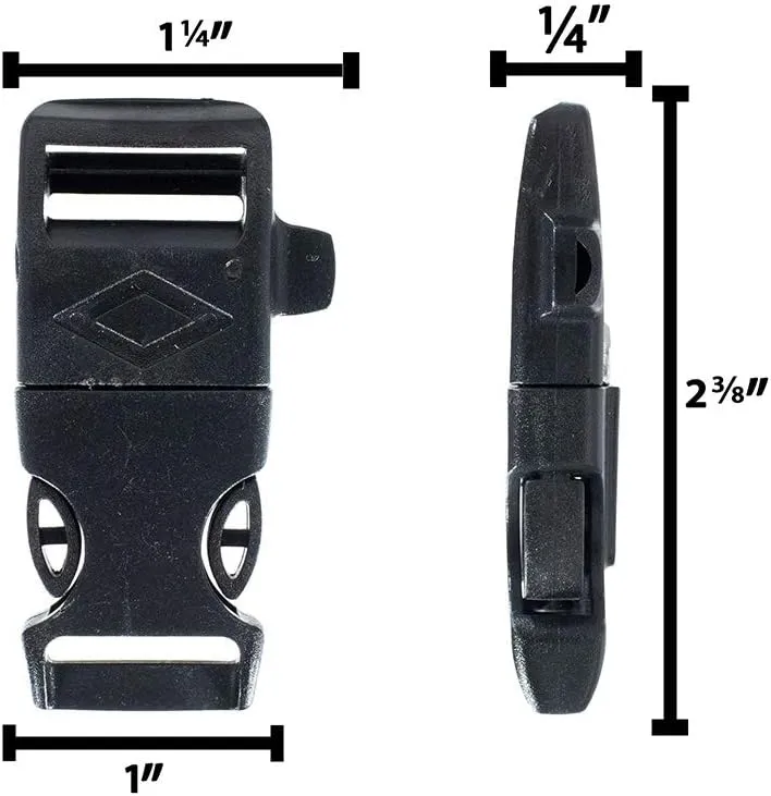 Paracord Planet 3/4 Inch Whistle Buckles in Packs of 5, 10, 20, 25, 50, and 100