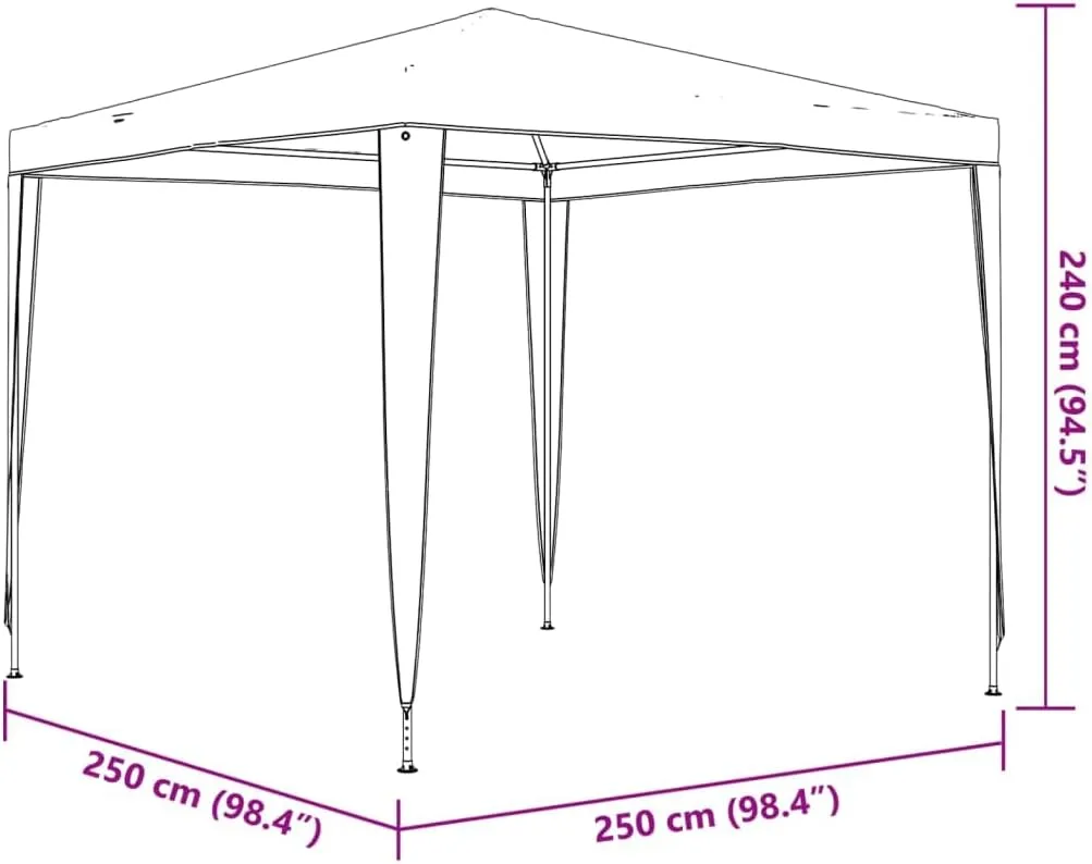 Party Tent Gazebo for Outdoor Patio, House, Backyard, and Party. Polyethylene, Steel, Tents - Anthracite Pop Up Canopy, 8.2 x 8.2 ft