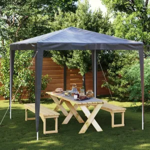 Party Tent Gazebo for Outdoor Patio, House, Backyard, and Party. Polyethylene, Steel, Tents - Anthracite Pop Up Canopy, 8.2 x 8.2 ft
