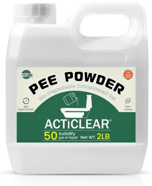 Pee Powder Gel - 2lb Rapid 60-Second Absorption & Odor Neutralizer for Portable Toilets, Camping, and Outdoor Essentials