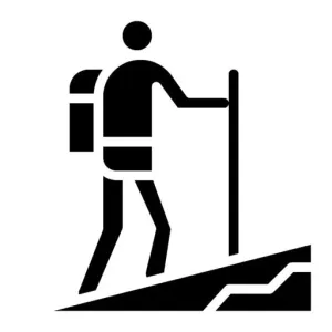 Person Hiking Glyph Icon