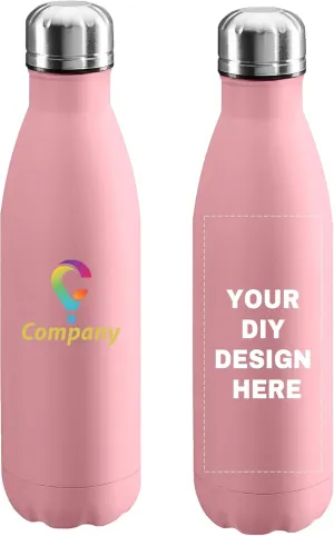 Personalized Custom Water Bottle Print in USA 17oz Stainless Steel Double Wall Leakproof Cups With Colorful Text Logo for Sports Outdoors